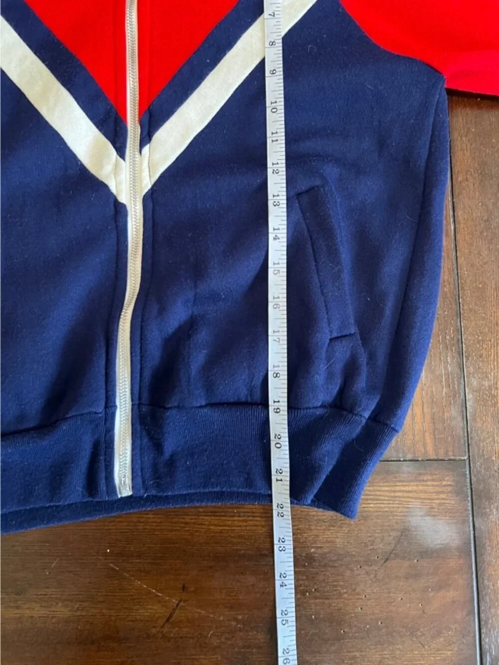Vintage VIP Red White Blue Tracksuit Jacket Medium Full Zip Acrylic Retro 70s 80 - Picture 6 of 6